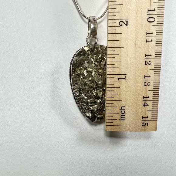 Apache Pyrite “Fools Gold” 925 Gemstone Pendant - Picture 3 of 5